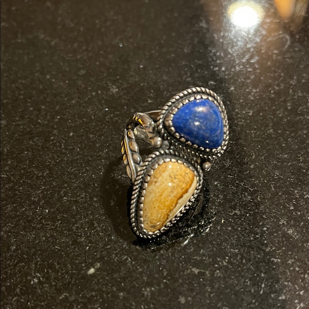 Silver and Blue Stone Ring